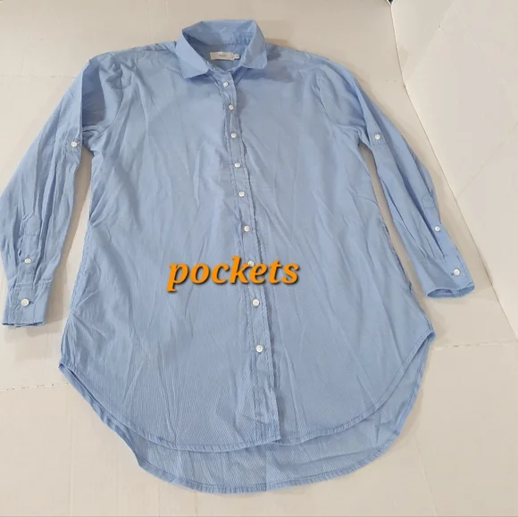 Onia Long Sleeve Button Down Shirt Dress Cover Up